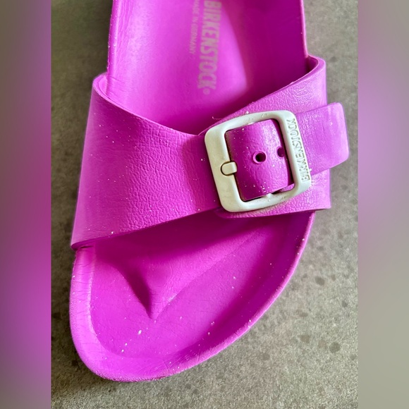 BIRKENSTOCK Eva Madrid Pink-Purple Rubber Buckle lightweight Slides Sandals 40/9 - Picture 7 of 7
